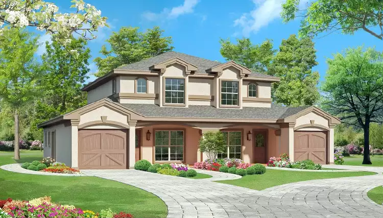 image of duplex house plan 2098